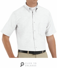 SR60WH Short Sleeve Men's White Executive Oxford Button-Down Shirt