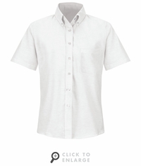 SR61WH Short Sleeve Women's White Executive Oxford Button-Down Shirt