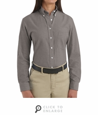 SR71GY Long Sleeve Women's Gray Executive Oxford Button-Down Shirt
