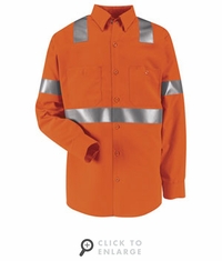 SS14O2  Hi-Visibility Long Sleeve Work Shirt Class2 Level 2