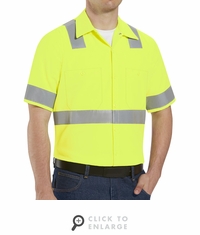 SS24HV  Hi-Visibility Short Sleeve Work Shirt Class2 Level 2