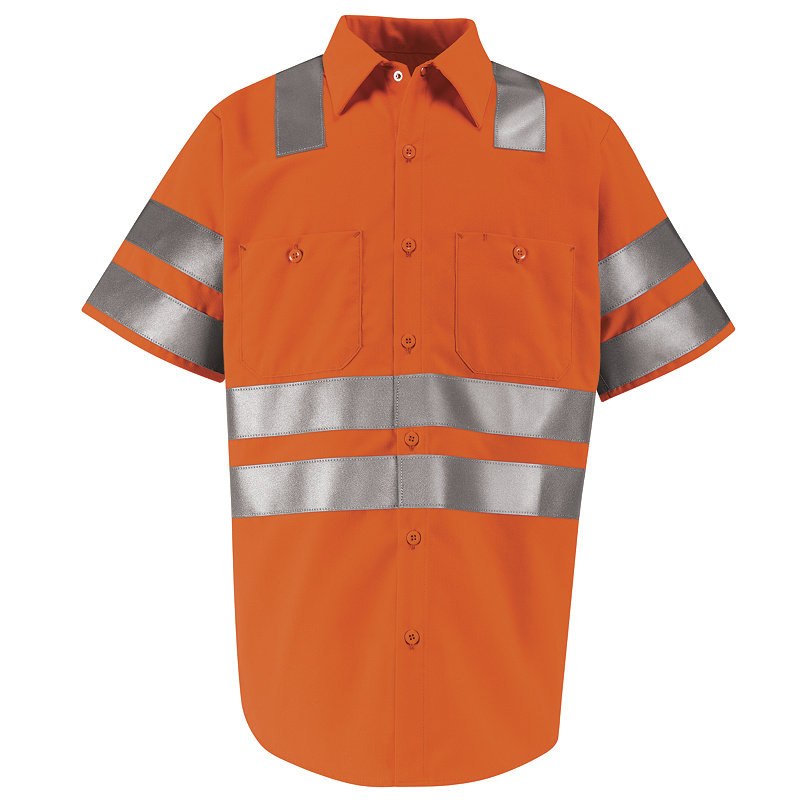 button up work shirts with reflective stripes