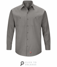 SX10GY Men's Grey Long Sleeve Work Shirt with MIMIX