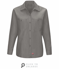 SX11GY Women's Grey Long Sleeve Work Shirt with MIMIX