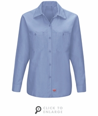 SX11LB Women's Light Blue Long Sleeve Work Shirt with MIMIX