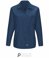 SX11NV Women's Navy Long Sleeve Work Shirt with MIMIX