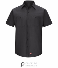 SX20BK Men's Black Short Sleeve Work Shirt with MIMIX