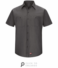 SX20CH Men's Charcoal Short Sleeve Work Shirt with MIMIX