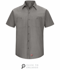 SX20GY Men's Grey Short Sleeve Work Shirt with MIMIX