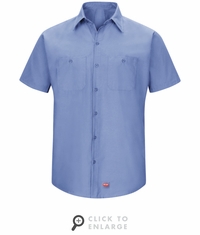 SX20LB Men's Light Blue Short Sleeve Work Shirt with MIMIX