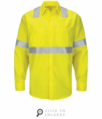 SY14HV Long Sleeve Hi-Visibility Ripstop Work Shirt