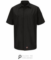 SY20BK Black Ripstop Solid Short Sleeve Crew Shirt