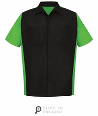 SY20BL Black/Lime Short Sleeve Crew Shirt
