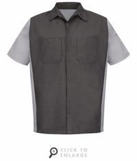 SY20CG Charcoal/Light Grey Short Sleeve Crew Shirt