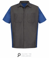 SY20CR Charcoal/Royal Blue Short Sleeve Crew Shirt