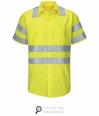 SY24AB Hi-Visibility Short Sleeve Ripstop Work Shirt