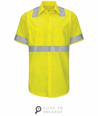 SY24HV Short Sleeve Hi-Visibility Ripstop Work Shirt