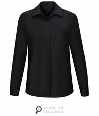 SY31BC Women's Long Sleeve Black/Charcoal Performance Plus Shop Shirt with OilBlok Technology