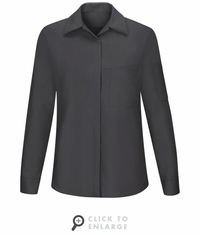 SY31CY Women's Long Sleeve Charcoal/Yellow Performance Plus Shop Shirt with OilBlok Technology