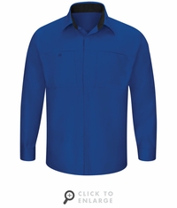 SY32RB Men's Long Sleeve Royal Blue/Black Performance Plus Shop Shirt with OilBlok Technology