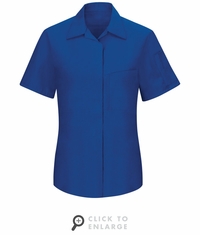 SY41RB Women's Short Sleeve Royal Blue/Black Mesh Performance Plus Shop Shirt with OilBlok Technology
