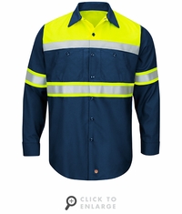 SY70YN Hi-Visibility Ripstop Work Shirts Navy -Type O Class 1