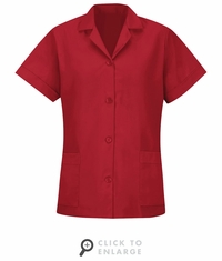 TP23RD Women's Red Short Sleeve Smock