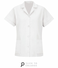 TP23WH Women's White Short Sleeve Smock