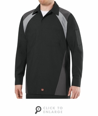 Tri-Color Shop Shirt Long Sleeve Black/Grey/Charcoal SY18BC