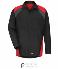 Tri-Color Shop Shirt Long Sleeve Black/Grey/Red SY18TR