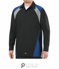 Tri-Color Shop Shirt Long Sleeve Black/Grey/Royal SY18RB
