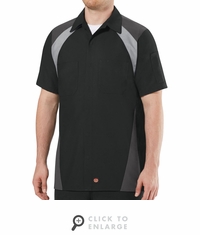 Tri-Color Shop Shirt Short Sleeve Black/Grey/Charcoal SY28BC