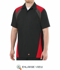 Tri-Color Shop Shirt Short Sleeve Black/Grey/Red SY28TR