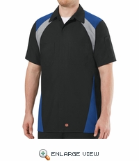 Tri-Color Shop Shirt Short Sleeve Black/Grey/Royal SY28RB