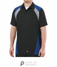 Tri-Color Shop Shirt Short Sleeve Black/Grey/Royal SY28RB