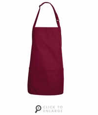 TT32BR Burgundy Short Premium Bib Apron