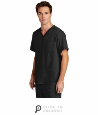 WonderWink Men's Premiere Flex V-Neck Top WW5068 Black
