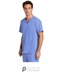 WonderWink Men's Premiere Flex V-Neck Top WW5068 Ceil