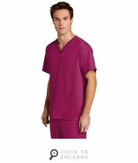 WonderWink Men's Premiere Flex V-Neck Top WW5068 Wine