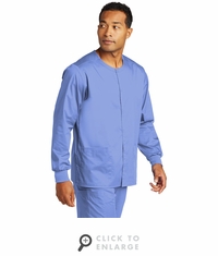 WonderWink Unisex WorkFlex Snap-Front Scrub Jacket WW3080-Ceil