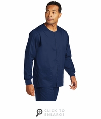 WonderWink Unisex WorkFlex Snap-Front Scrub Jacket WW3080-Navy