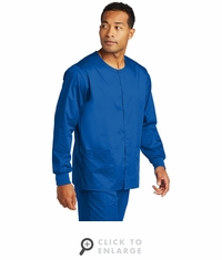 WonderWink Unisex WorkFlex Snap-Front Scrub Jacket WW3080-Royal