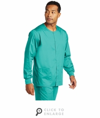 WonderWink Unisex WorkFlex Snap-Front Scrub Jacket WW3080-Teal