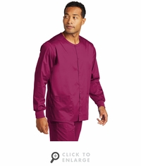 WonderWink Unisex WorkFlex Snap-Front Scrub Jacket WW3080-Wine