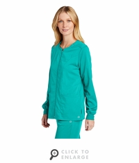 WonderWink Women's Premiere Flex Full-Zip Scrub Jacket WW4088 - Teal
