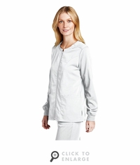 WonderWink Women's Premiere Flex Full-Zip Scrub Jacket WW4088 - White