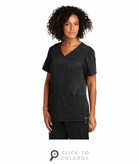 WonderWink Women's Premiere Flex V-Neck Top WW4168 - Black