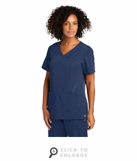 WonderWink Women's Premiere Flex V-Neck Top WW4168 - Navy