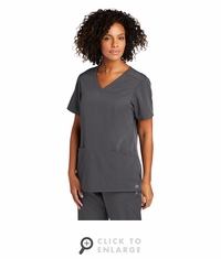 WonderWink Women's Premiere Flex V-Neck Top WW4168 - Pewter