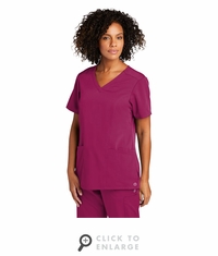 WonderWink Women's Premiere Flex V-Neck Top WW4168 - Wine